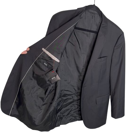 NWT Hugo Boss Italian Wool Blazer Sz 42R Slim Fit Black Classic Suit Jacket - Picture 4 of 8